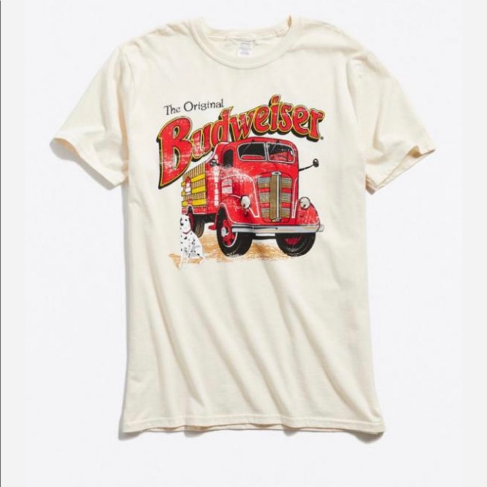 Vintage-style Budweiser Tee With Firetruck Graphic